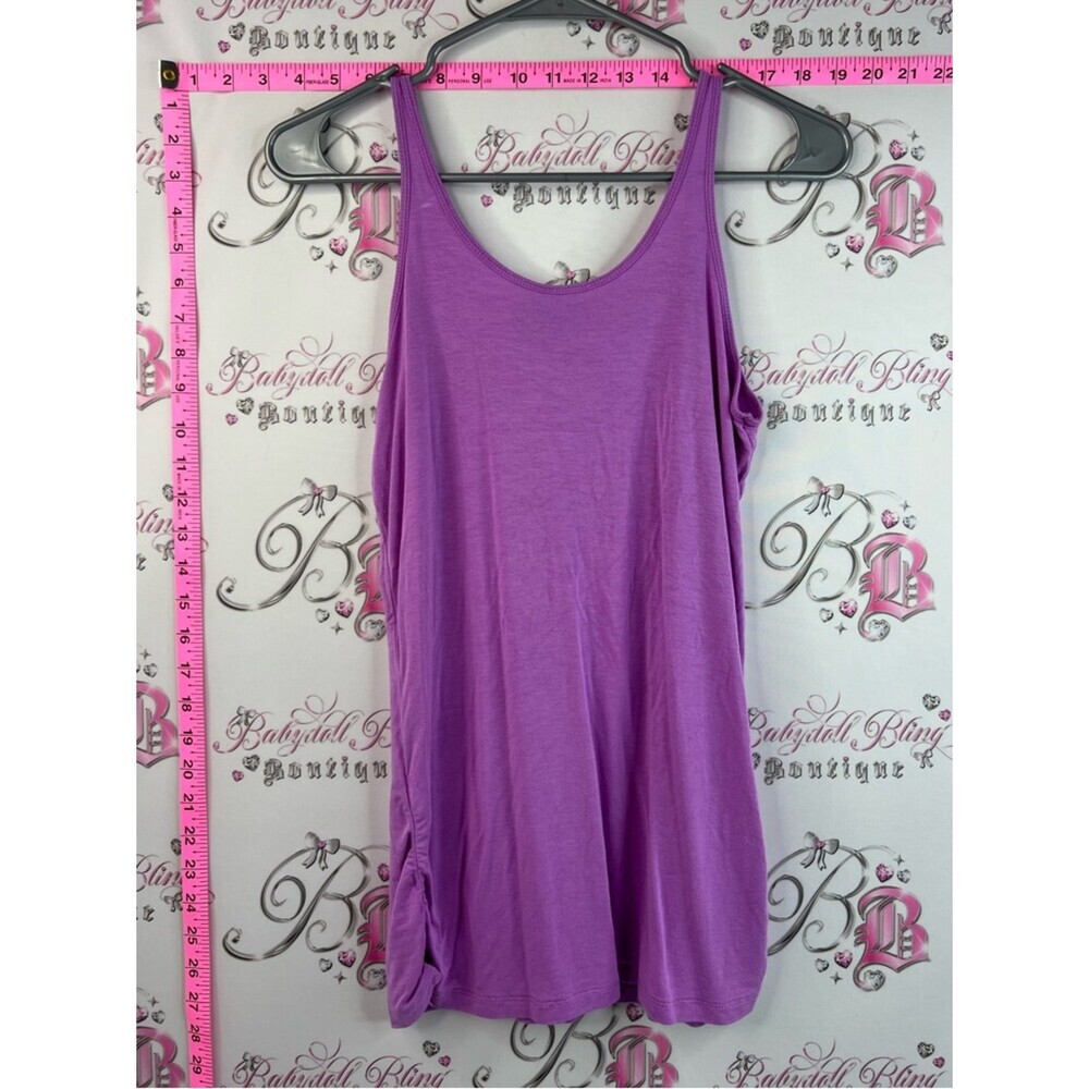 Dex tank top neon purple cinch sides lilac Lavender Scoop Neck Tank Top
